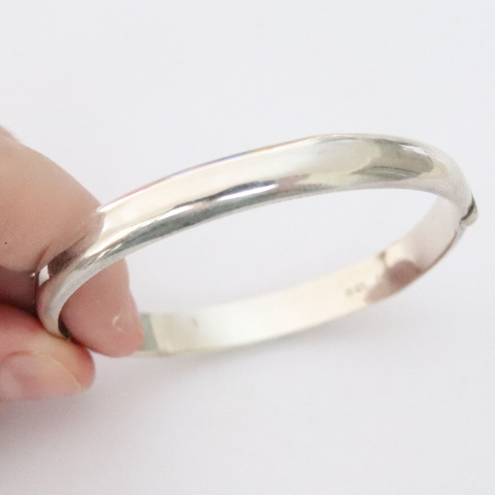 C1980s Sterling Silver Bangle Bracelet English Hallmarks