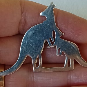 Vintage Sterling Australiana Kangaroo Brooch Pin C1960s Mexico Silver