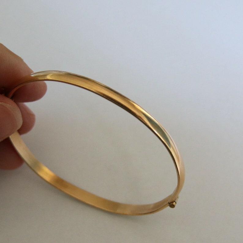 Antique Gold Filled early 1900s Bangle Bracelet Etched Edwardian Vintage