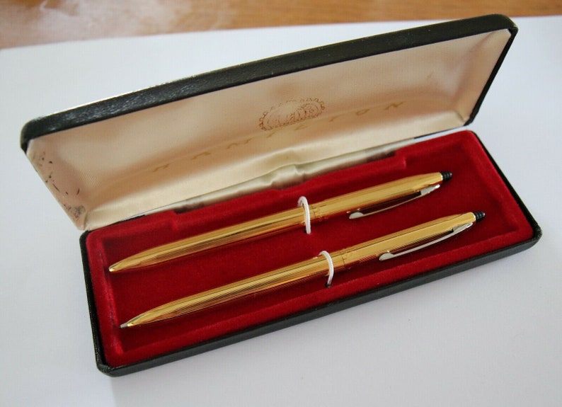Vintage 14k Gold Filled Hamilton Pen /& Pencil Set Hallmarked Signed Designer