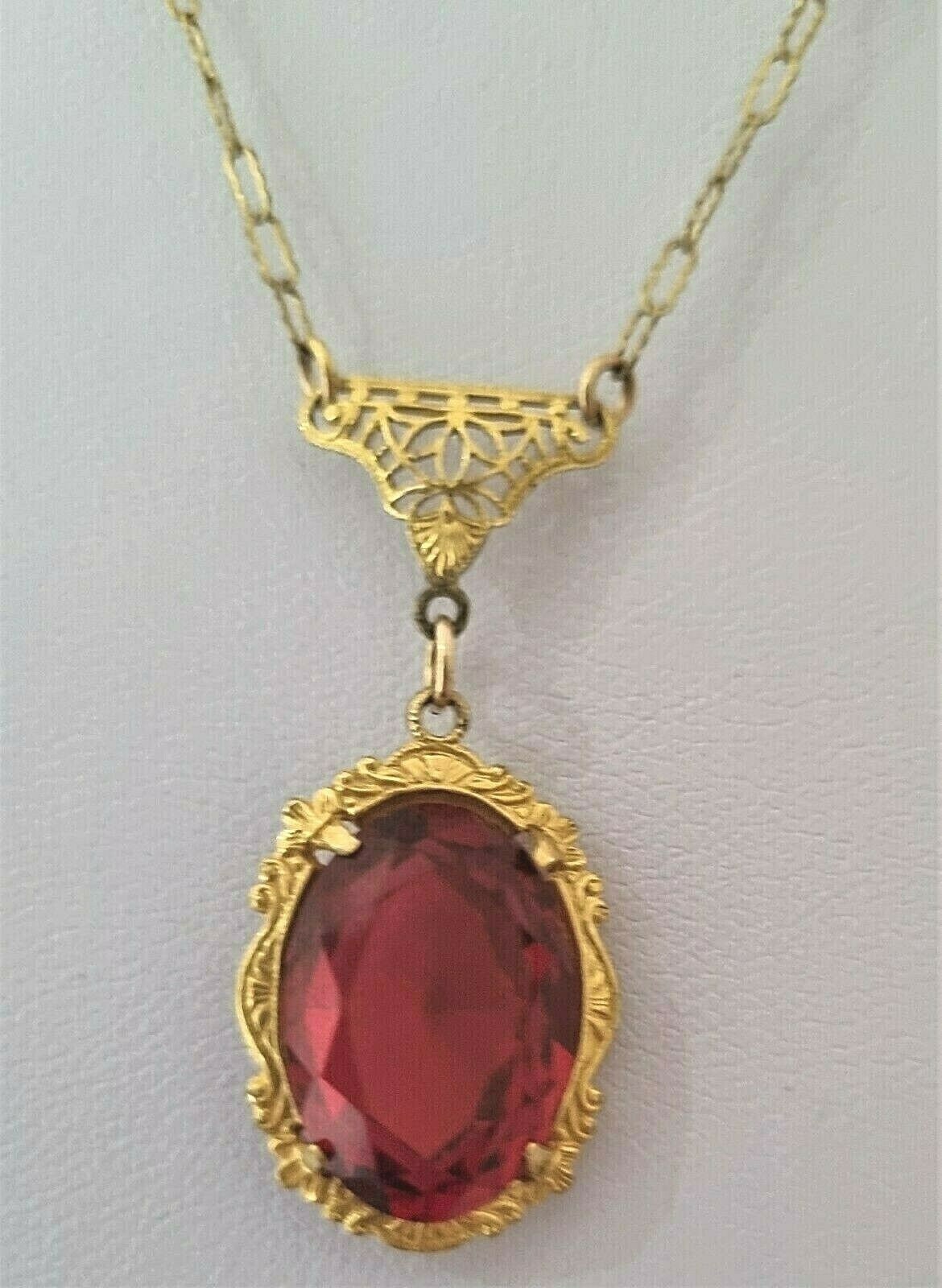 Vintage red necklace clearance