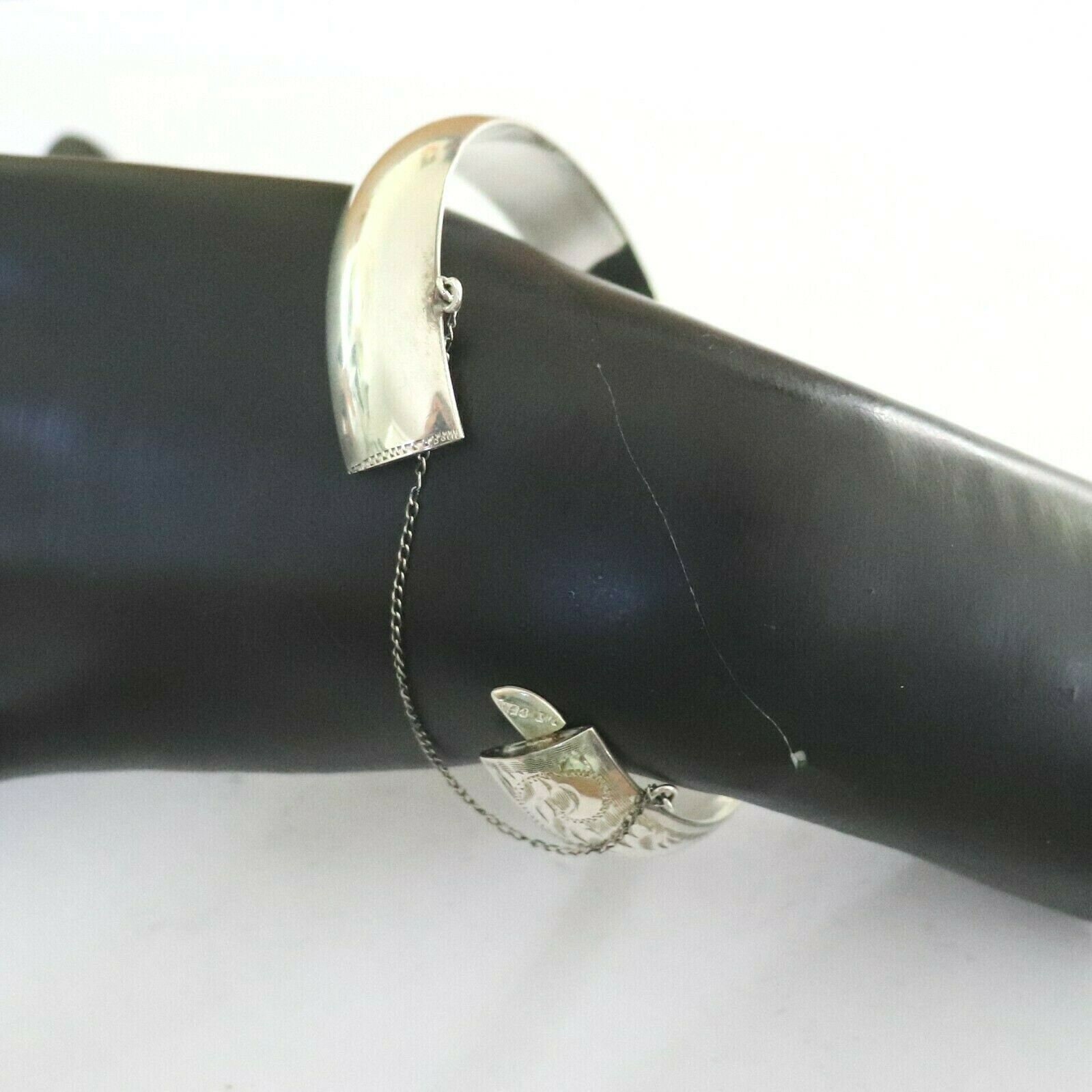 Vintage C1950s Sterling Silver Floral Bangle Bracelet Vintage C1950s Sterling Silver Floral Bangle Bracelet