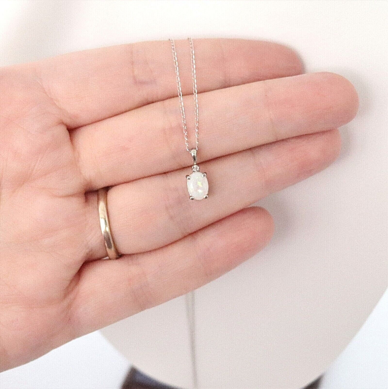opal diamond necklace luijewelry ネックレス eva.gov.co