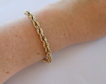 Vintage 12k Gold Filled Rope Bracelet Bangle Hallmarks