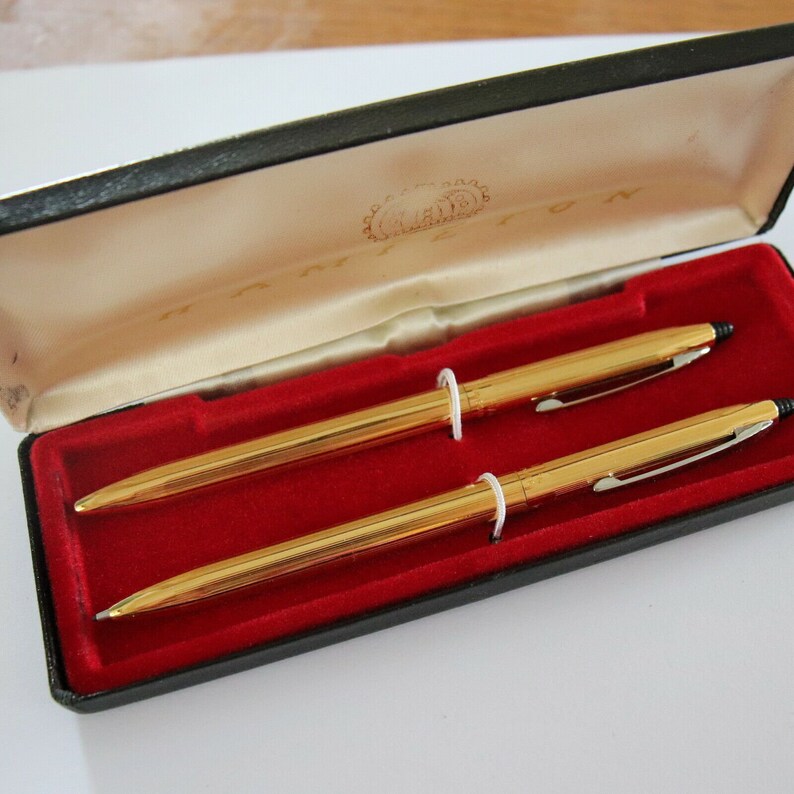 Vintage 14k Gold Filled Hamilton Pen /& Pencil Set Hallmarked Signed Designer
