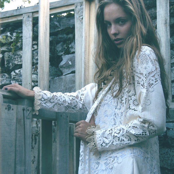 Ornate Lace Coat and hand crocheted laces