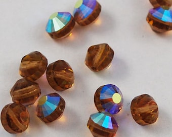 Cristales Swarovski de 6 mm artículo 5101 (12) - Cuentas AB de topacio ahumado claro Rare Vintage