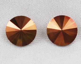 Swarovski  1122 Rivolis Bronze -Austrian 4 pcs Cabochons stones round