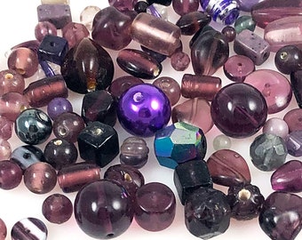 Lot De 500 Perles Anciennes En Verre Taillé Violet Améthyste - 5 Mm à Facettes