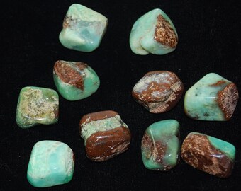 Chrysoprase Crystal Tumbled Stones - 3 Pocket Palm Stones