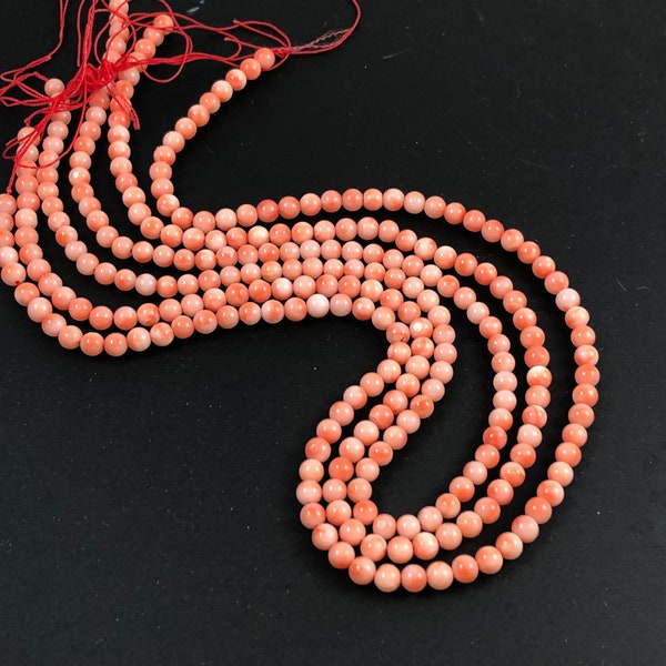 Italian Salmon Coral Beads Natural Vintage pink real necklace