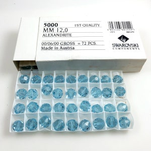 Swarovski 5000 - Alexandrite 12mm Round Crystals Austrian Rare Austrian pink blue lilac (6)