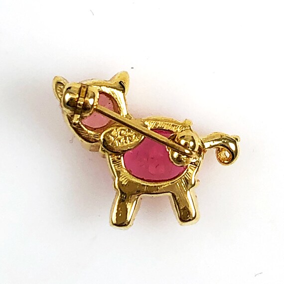 Joan Rivers Gold Pink Crystal Pig Pin Brooch NIB … - image 5