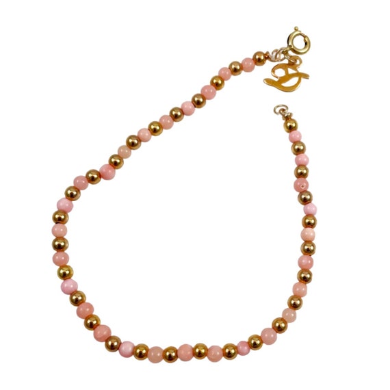 Pink Coral Gemstone Necklace & Bracelet Set - Dan… - image 3