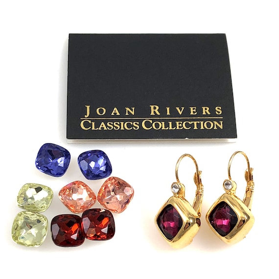 Joan Rivers Interchangeable Facets Earrings NIB Cl