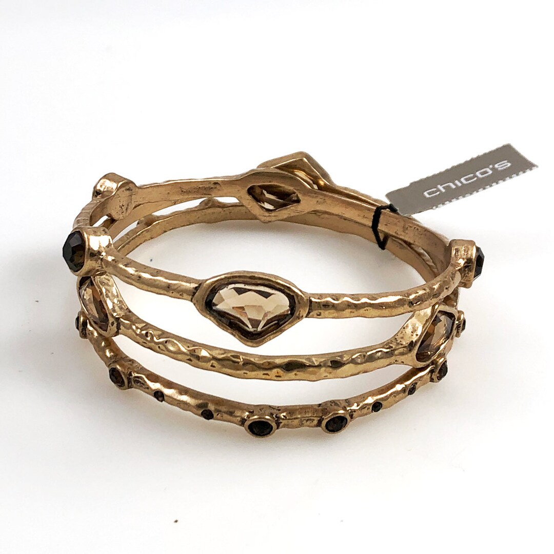 Chico's Gold Topaz Bracelets Triple Set NWT