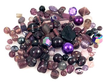 Lot De 500 Perles Anciennes En Verre Taillé Facetté Violet Améthyste - 5 Mm