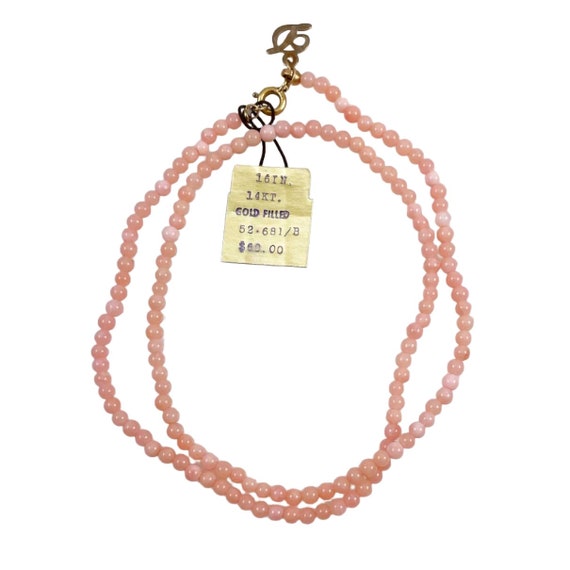 Pink Coral Gemstone Necklace & Bracelet Set - Dan… - image 2