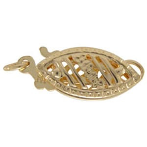 Gold Pearl Clasps Marquis - Filigree and Wavy elegant findings 14K or Gold Filled