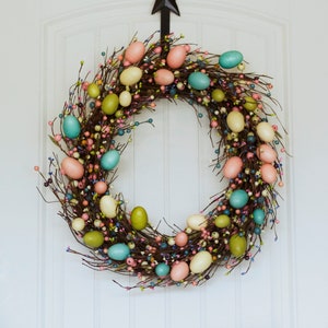 20 Inch Egg Wreath - Spring Wreath - Easter Wreath - Easter Decor - Pastel Spring Wreath - Egg Wreath - Rustic Easter Wreath - Easer Door