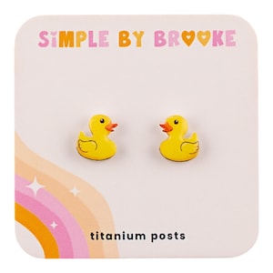 Rubber Duck Earrings - Rubber Duck Stud Earrings - Yellow - Lightweight - Hypoallergenic - Kids