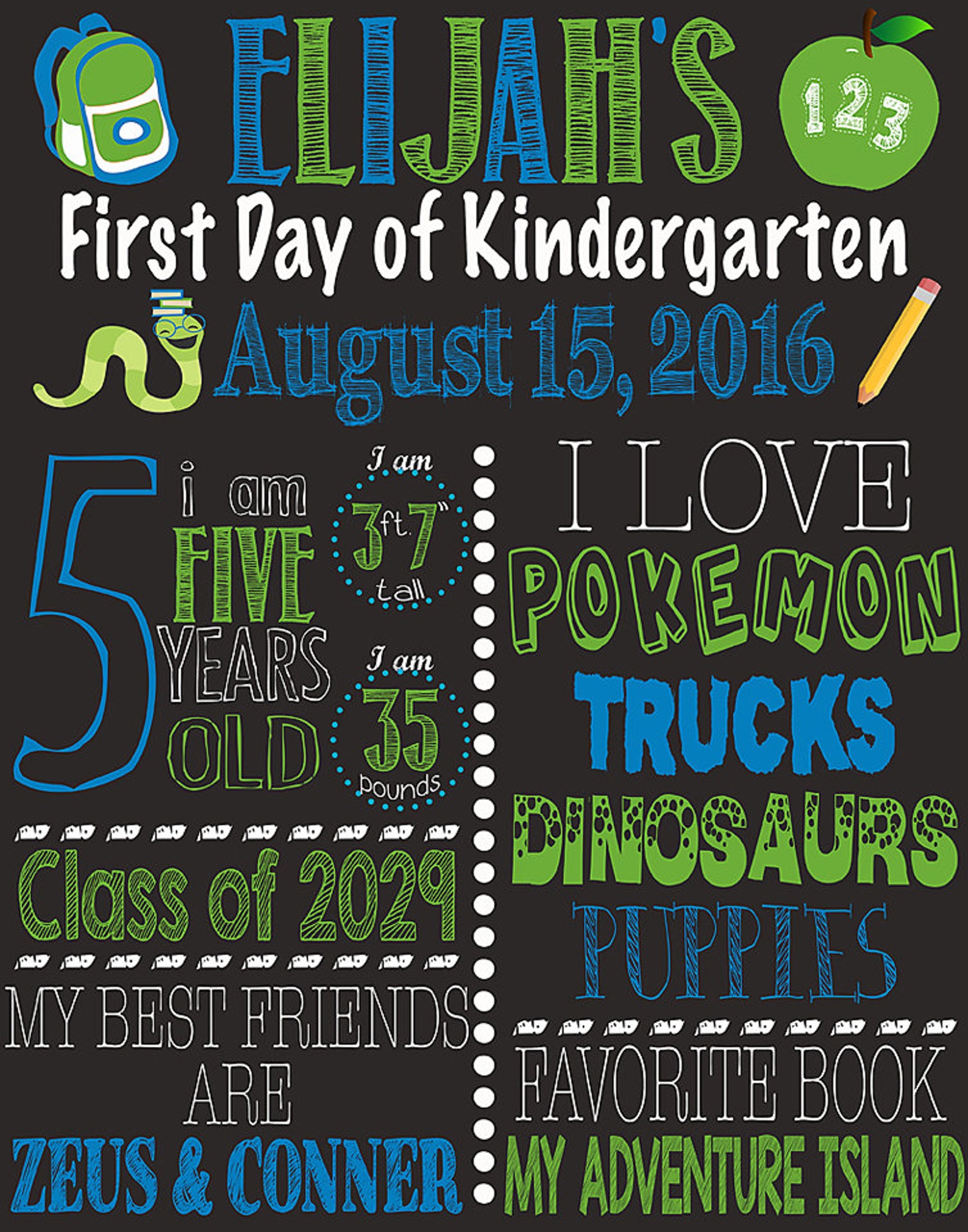 First Day of School Sign Back to School Sign First Day of Etsy