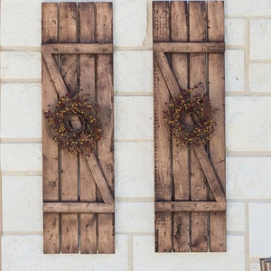 Rustic Shutters - Farmhouse Shutters - Country Shutters - Primitive Shutters - Barnwood Shutters - Rustic Wooden Shutters - Wooden Shutters