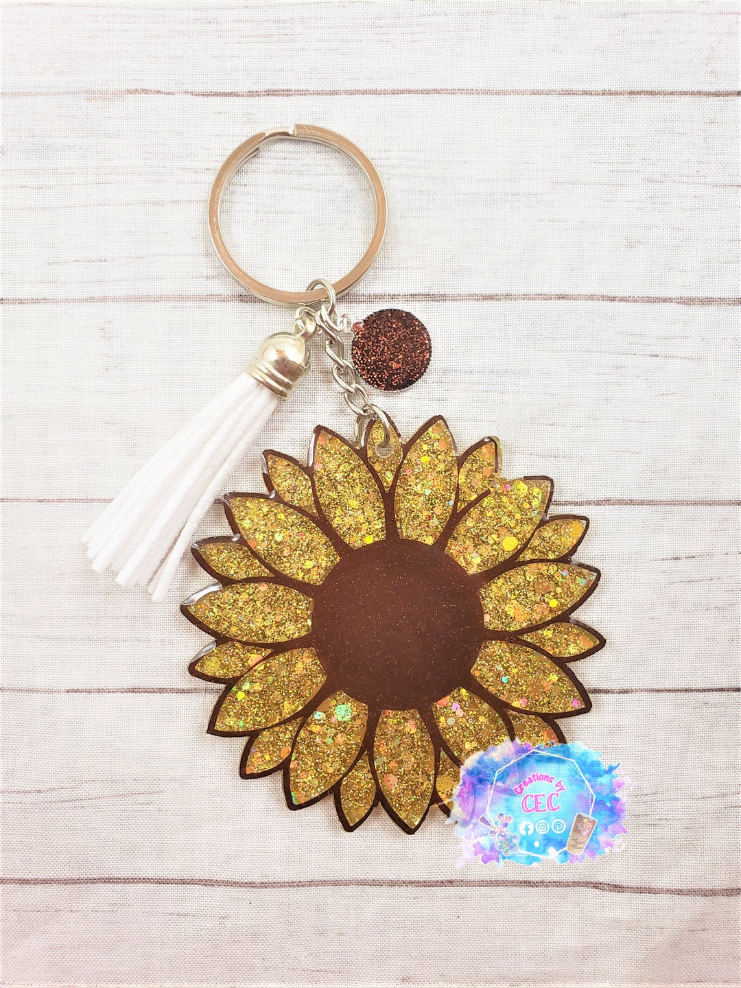Sunflower Key Chain / Handmade / Sun Flower / Keychain / Flower