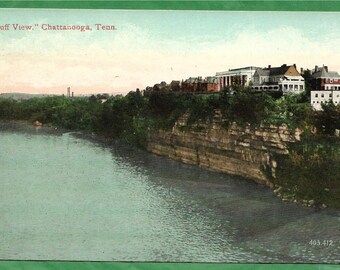 Vintage Postcard - Historic Homes on Bluff View on the Beautiful Tennessee River in Chatanooga, Tennessee (3196)