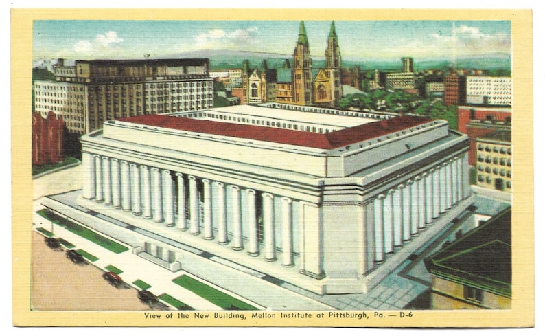 Vintage Linen Postcard Mellon Institute at Pittsburgh Pennsylvania 1672