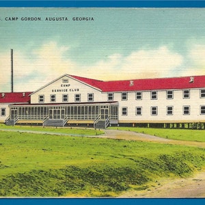 Leinen Postkarte - Service Club in Camp Gordon in der Nähe von Agusta, Georgia (1876)