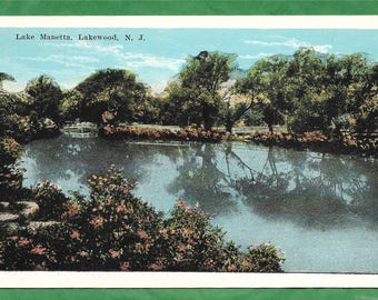 Vintage Postcard - Secluded Lake Manetta inn Lakewood, New Jersey (2831)