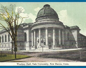 ヴィンテージポストカード - 1900年代初頭 コネチカット州ニューヘイブンのイェール大学ウールジーホール（1958年）