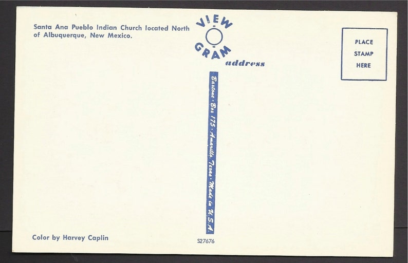 NM a687 Vintage Chrome Postcard Santa Ana Pueblo Native American Church North of Albuquerque