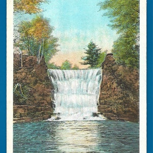 Alte Ansichtskarte - malerische Horseshoe Falls auf Harris Teich in Woonsocket, Rhode Island (2539)