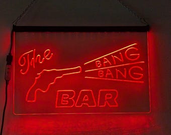 Twin Peaks - The Bang Bang Bar - Engraved Acrylic LED Sign - Hanging Wall Decor