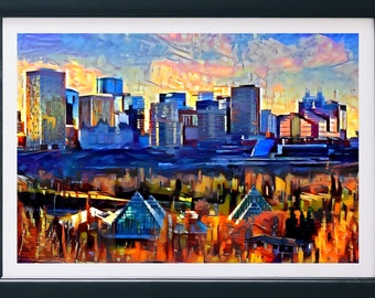 Edmonton Skyline - Muttart - Original Photograph - Digitally Manipulated