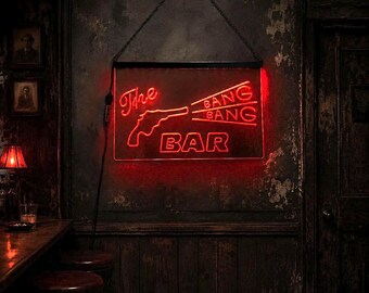 Twin Peaks - The Bang Bang Bar - Engraved Acrylic LED Sign - Hanging Wall Decor