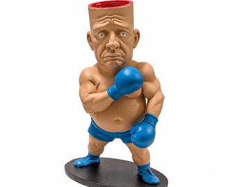 Joe el Boxeador – Figura de resina pintada a mano – Coleccionable de arte marginal de Daniel Johnston