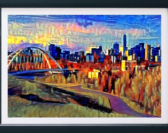 Edmonton Skyline - Walterdale - Original Photograph - Digitally Manipulated
