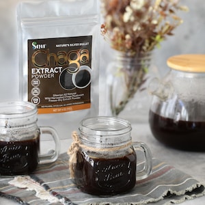 Wild Chaga Extract Powder, Mushroom Powder for Tea, Siberian Chaga Tea