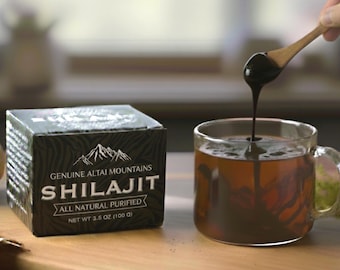 Himalayan Shilajit Pure Resin with Fulvic Acid, Altai Shilajit 100g (3.5oz), Organic Resin Extract, 160 Servings
