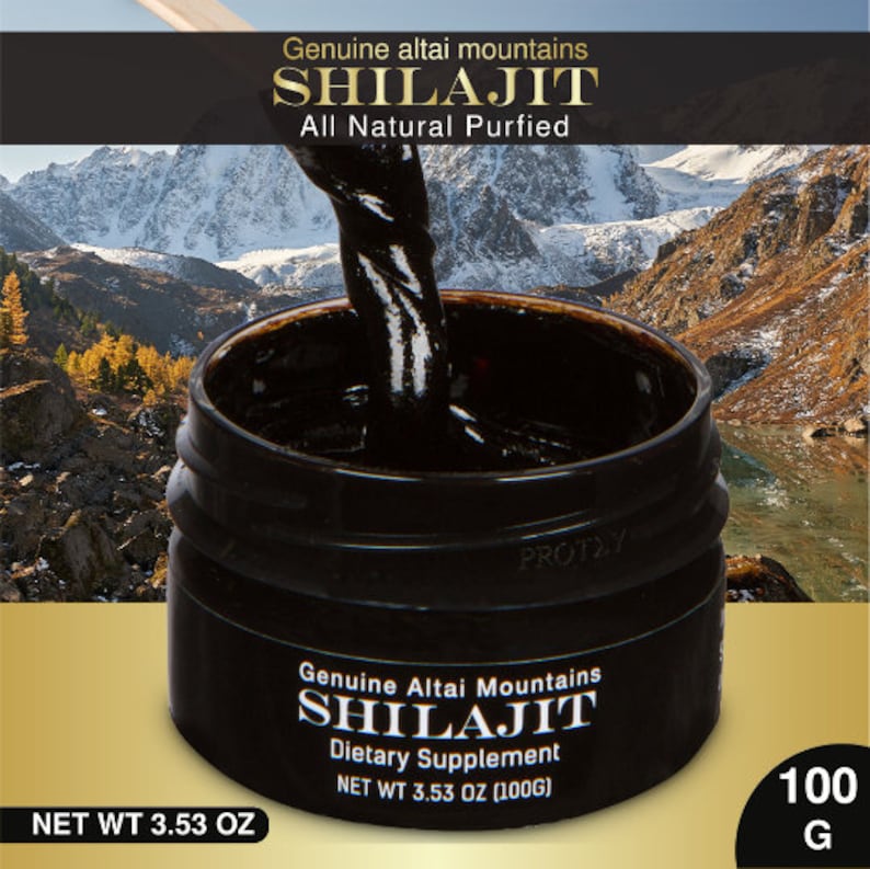 Shilajit Pure Resin Authentic Natural Fresh Organic, Premium Altai Quality 3.5 oz/ 100g, 160 Servings / 5 Months Supply, Fulvic Acid image 4