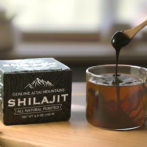 Organic Shilajit Pure Resin, 3.5 oz/ 100g, 160 Servings, 5 Months Supply of Altai Shilajit
