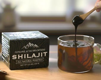 Organic Shilajit Pure Resin, 3.5 oz/ 100g, 160 Servings, 5 Months Supply of Altai Shilajit
