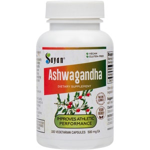 Organic Ashwagandha KSM66 Extract, 100 Capsules, 500mg Ashwagandha Capsules, All Natural Vegetarian Supplement, Non-GMO