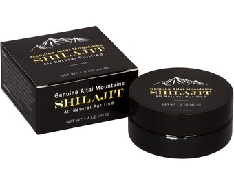 Shilajit Pure Resin Authentic Natural Fresh Organic, Premium Russian Altai Quality 1.41 oz/ 40g, 70 Servings / 2 Months Supply, Fulvic Acid