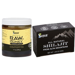 Shilajit Honey with Organic Shilajit Resin, Organic Supplements Set