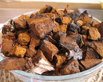 Wild Chaga Mushroom Chunks - 1lb (454g), Wild-Harvested Organic Chaga Chunks for Tea, Dried Mushroom, Mushroom Tea Chunks