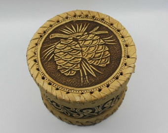 NEW Handmade Beautiful Russian Wooden Birch Tree Bark Jewelry Box, Great Gift